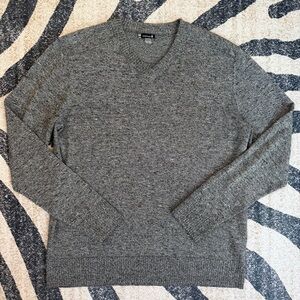Smartwool Pullover V-neck Sweater Heathered Grey Large EUC